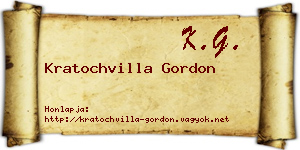 Kratochvilla Gordon névjegykártya